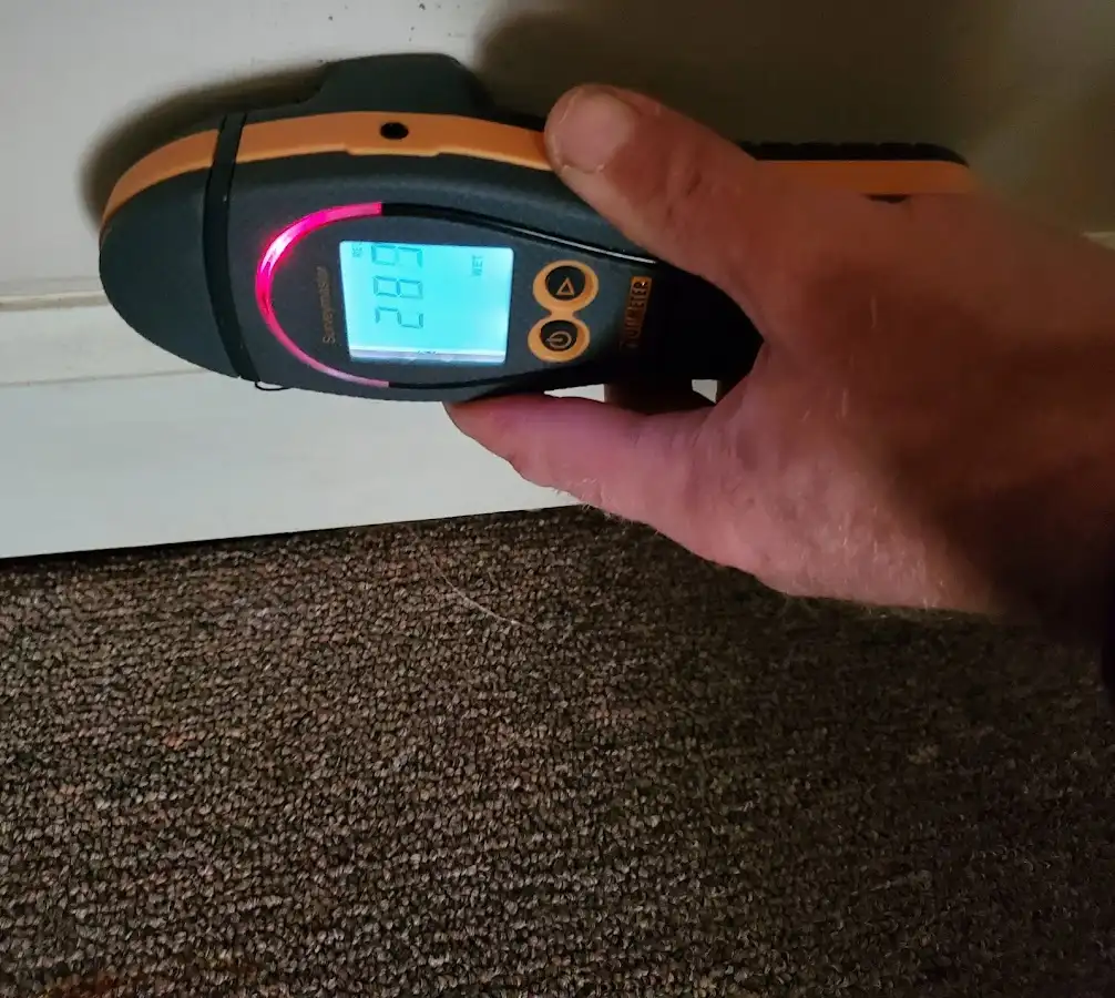 Moisture detection at baseboard during Mold Inspection & Testing in White Oak